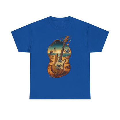 Surreal Desert Guitar Tee | Acoustic Guitar, Desert Landscape