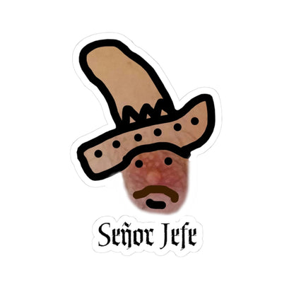 Señor Jefe Sombrero Face Sticker | Kiss-Cut Sticker Decal