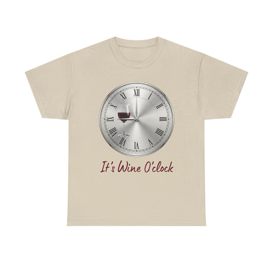 Its Wine Oclock Clockface T-Shirt | Wine Glass Graphic Tee