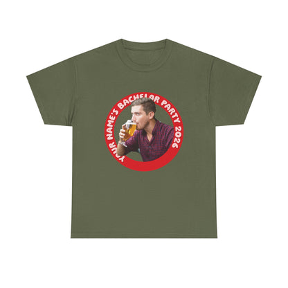 Bachelor Party Photo Tee | Custom Photo, Name & Year Circle