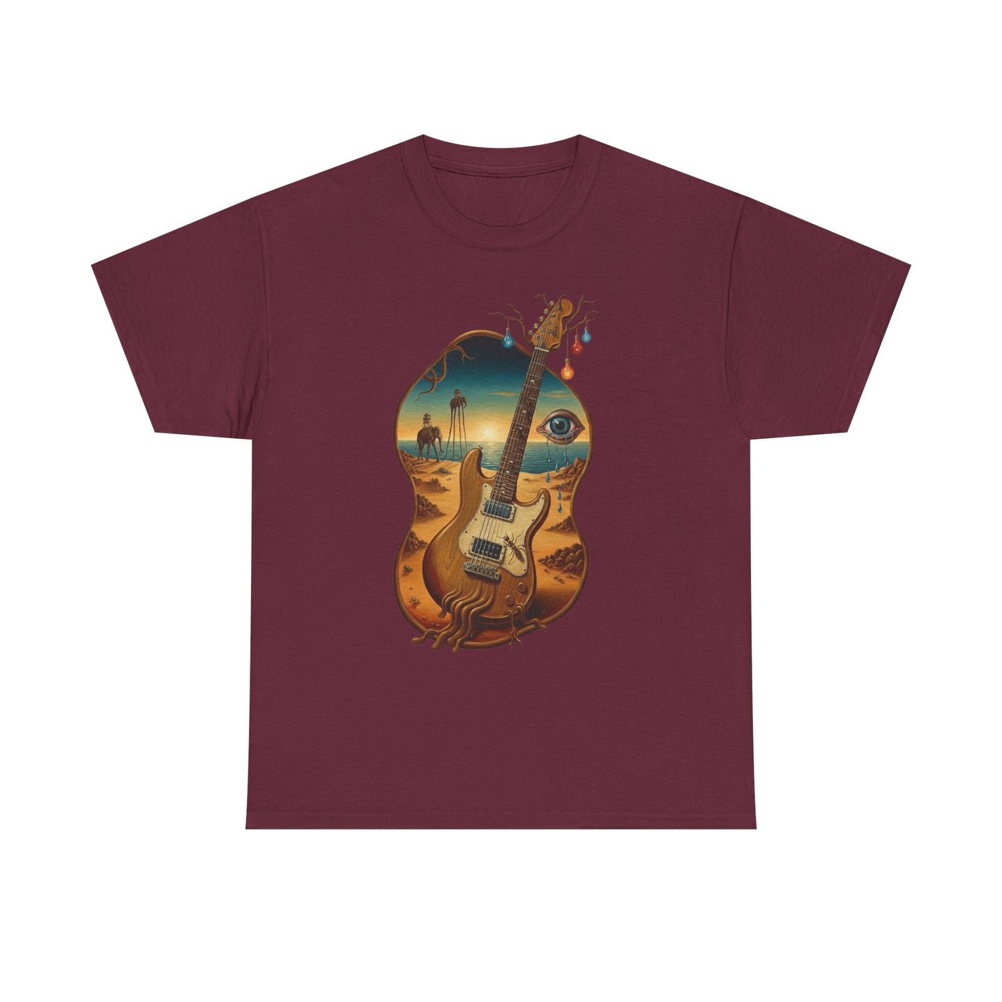 Surreal Desert Guitar Tee | Acoustic Guitar, Desert Landscape