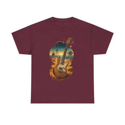 Surreal Desert Guitar Tee | Acoustic Guitar, Desert Landscape