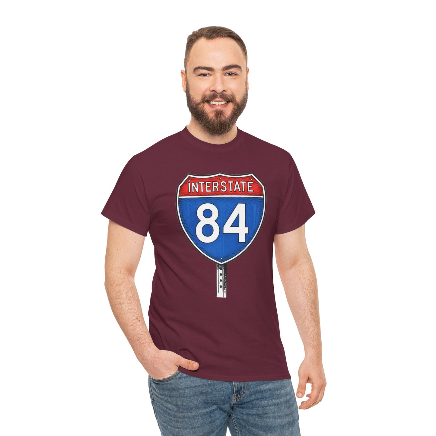 Interstate 84 Sign Tee | Vintage Urban Graphic I84 T-shirt