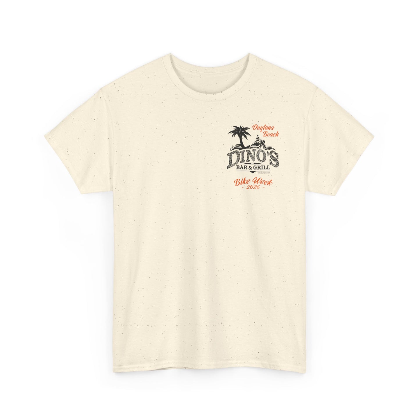 2-Sided T‑Shirt | Bike Week 2026 | Dino's Bar & Grill | Daytona Beach