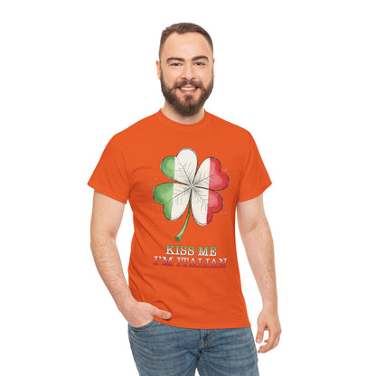 St. Patrick’s Day Kiss Me I'm Italian Shamrock T‑Shirt