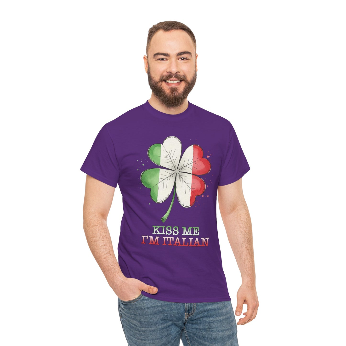 St. Patrick’s Day Kiss Me I'm Italian Shamrock T‑Shirt