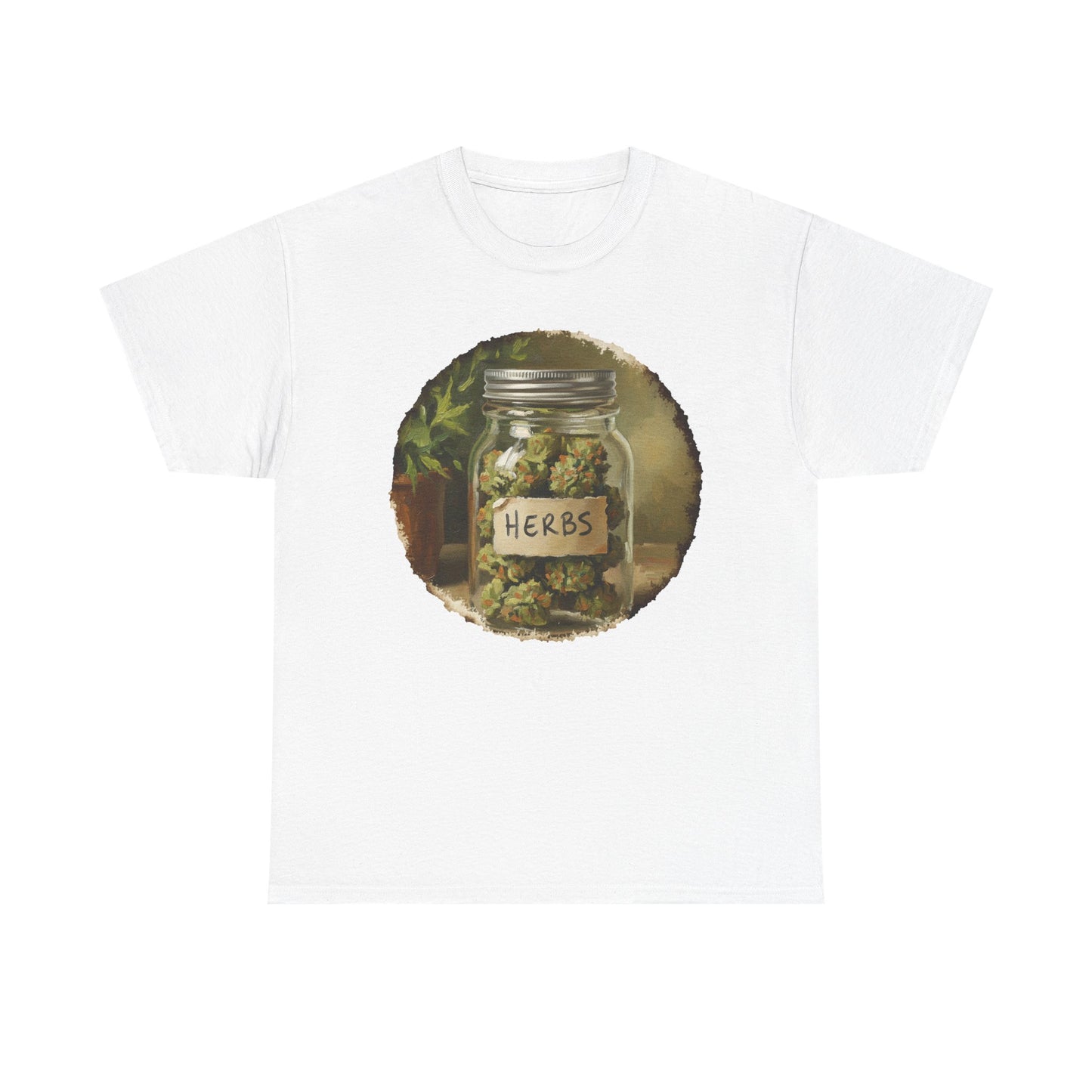 Marijuana Mason Jar Tee | Weed Herb Jar Illustration