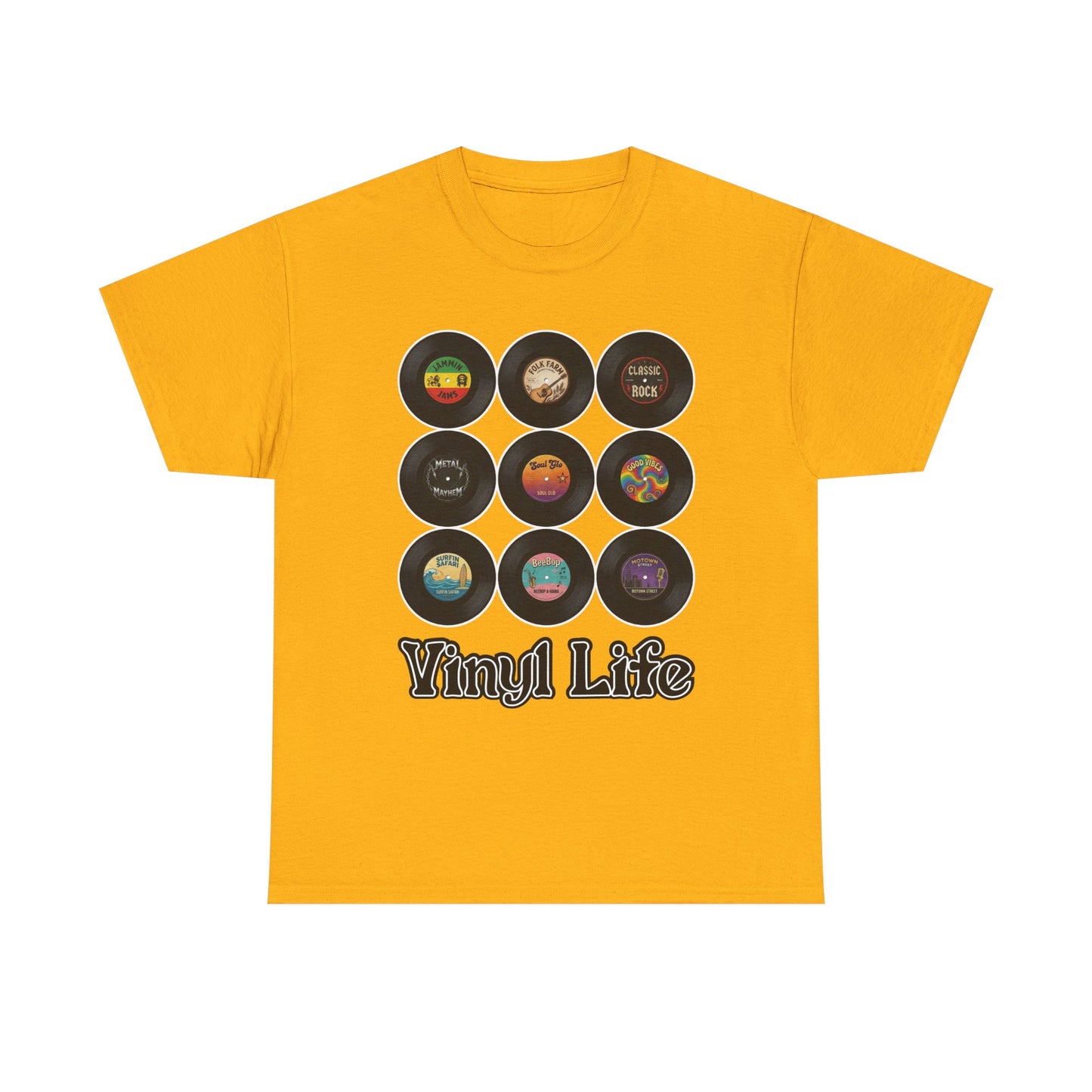 Vinyl Life record collection Tee | Retro vinyl records graphic T-Shirt