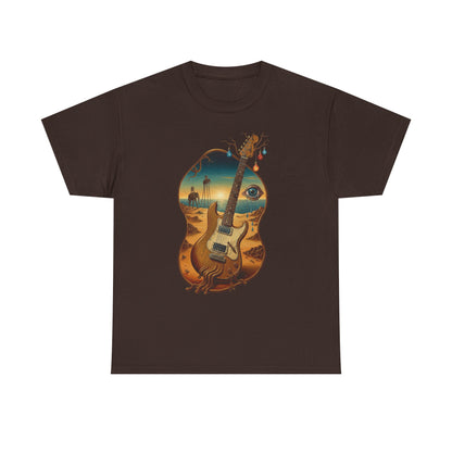 Surreal Desert Guitar Tee | Acoustic Guitar, Desert Landscape