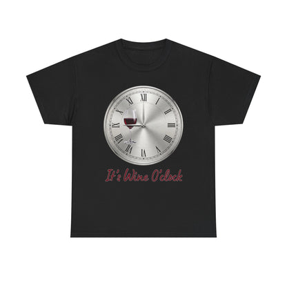 Its Wine Oclock Clockface T-Shirt | Wine Glass Graphic Tee