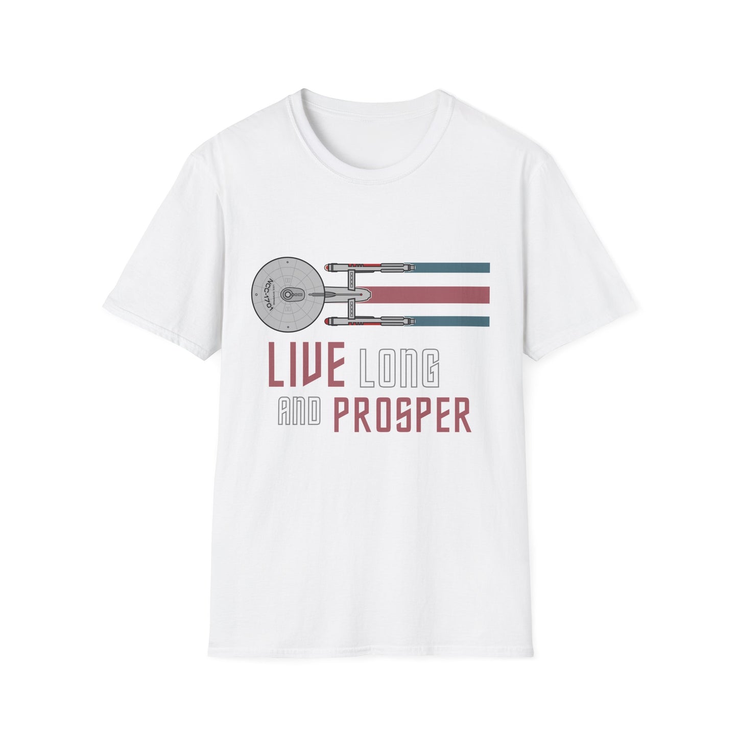 Live Long and Prosper Starship Enterprise T-Shirt | Retro Star Trek Graphic Tee