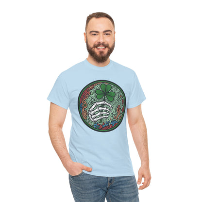 St. Patrick’s Day Skeleton Hand with Shamrock T‑Shirt