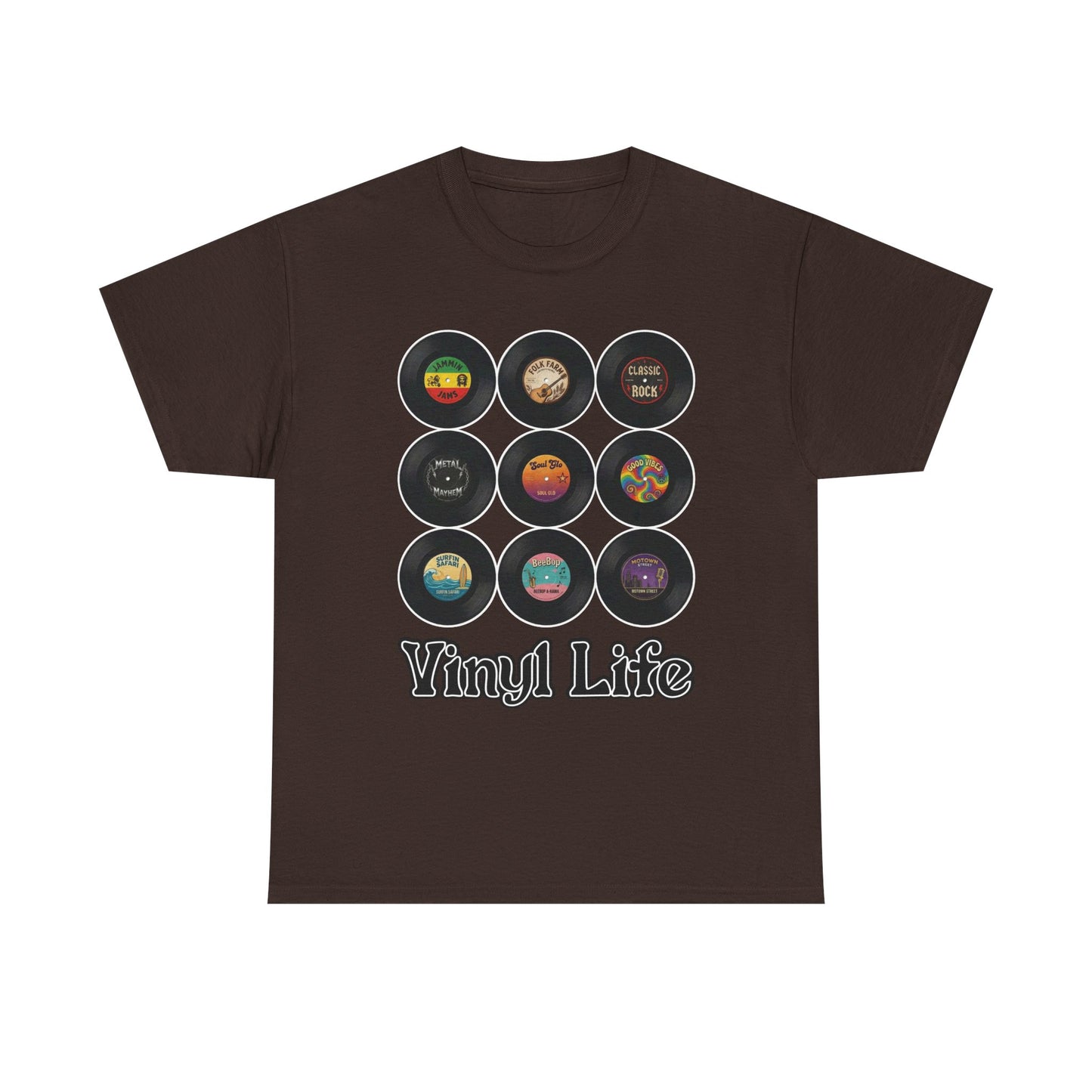 Vinyl Life record collection Tee | Retro vinyl records graphic T-Shirt