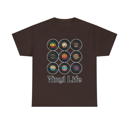 Vinyl Life record collection Tee | Retro vinyl records graphic T-Shirt