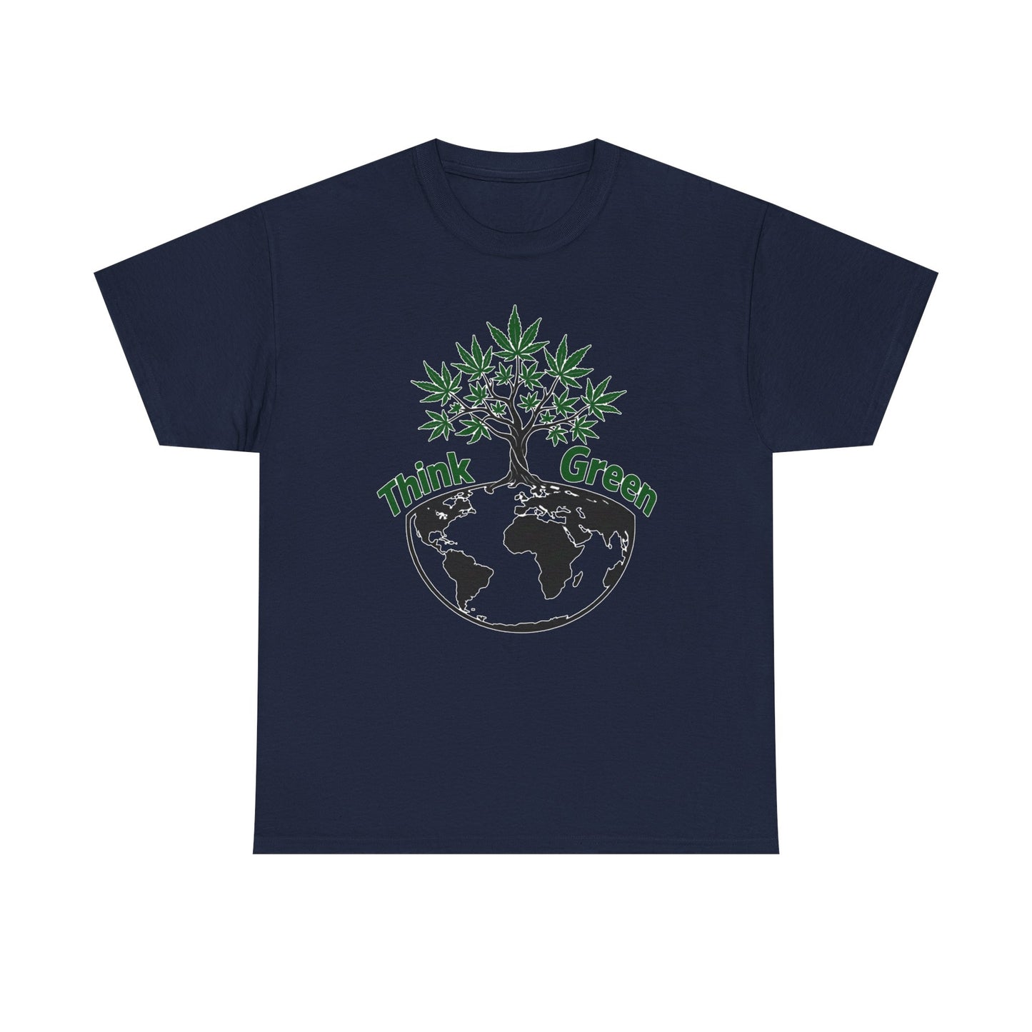 Think Green Marijuana Earth Tree T-Shirt | Environmental Graphic Tee