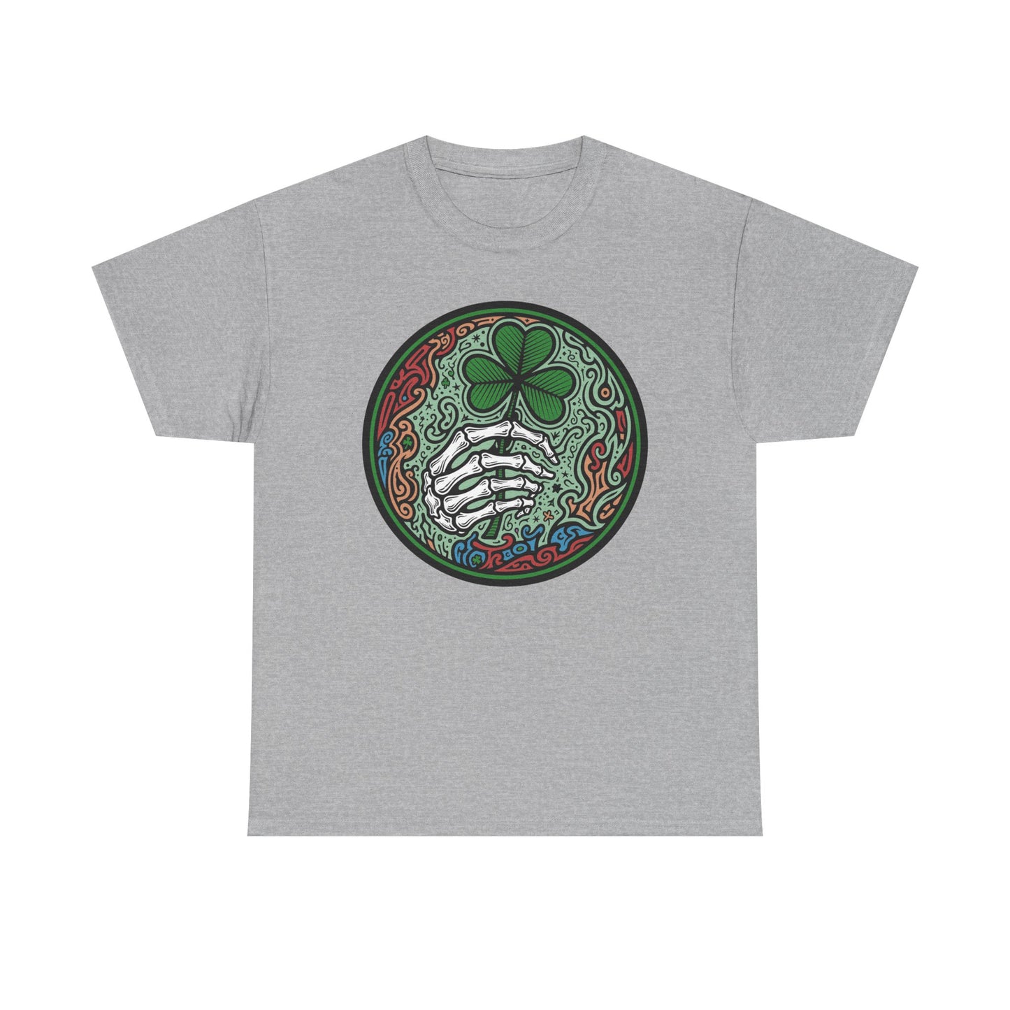 St. Patrick’s Day Skeleton Hand with Shamrock T‑Shirt