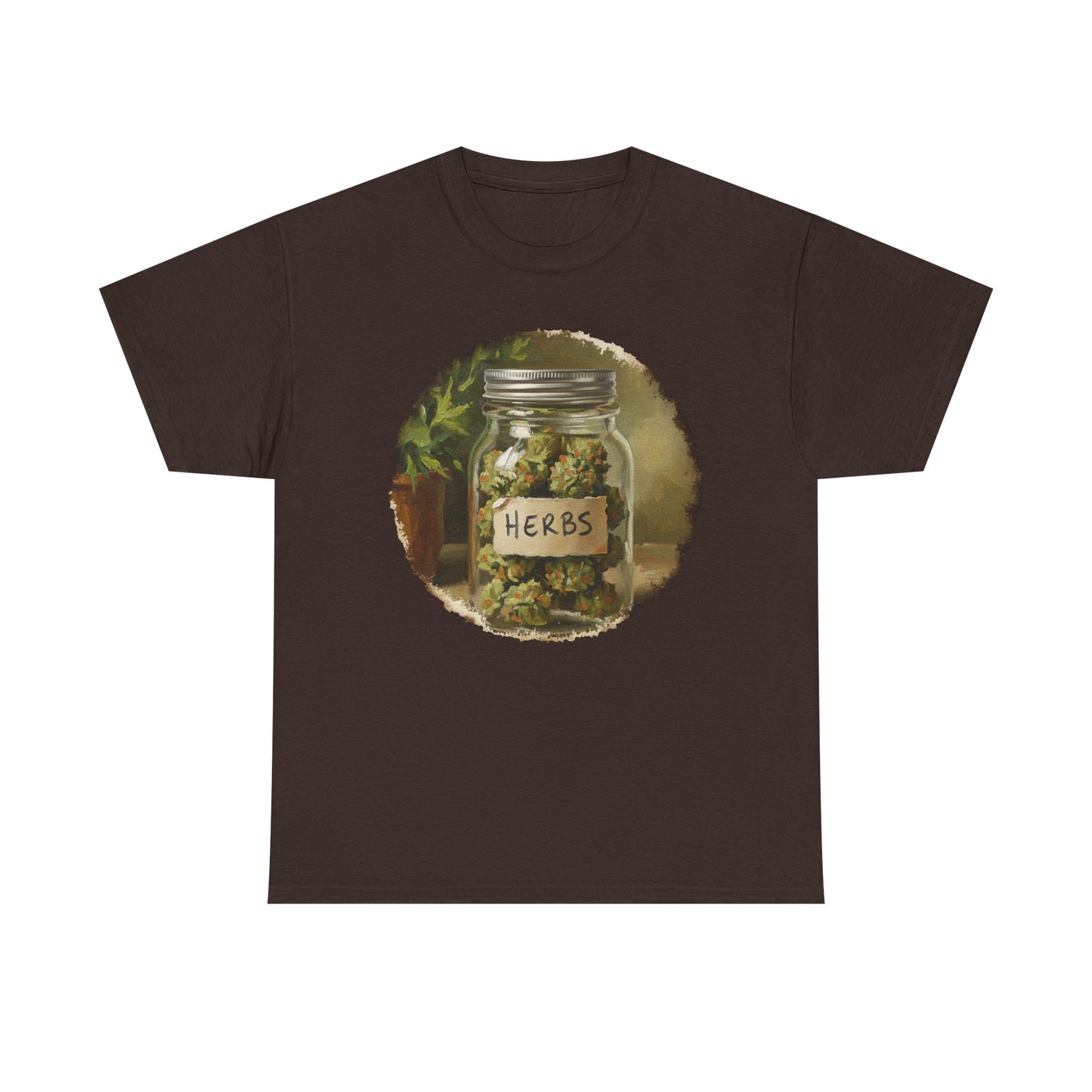 Marijuana Mason Jar Tee | Weed Herb Jar Illustration