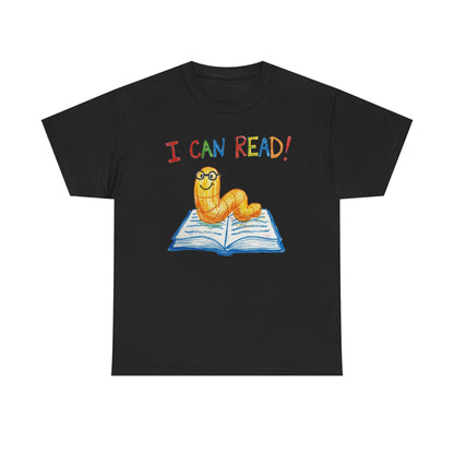 I Can Read Bookworm tee | Retro Reading Shirt