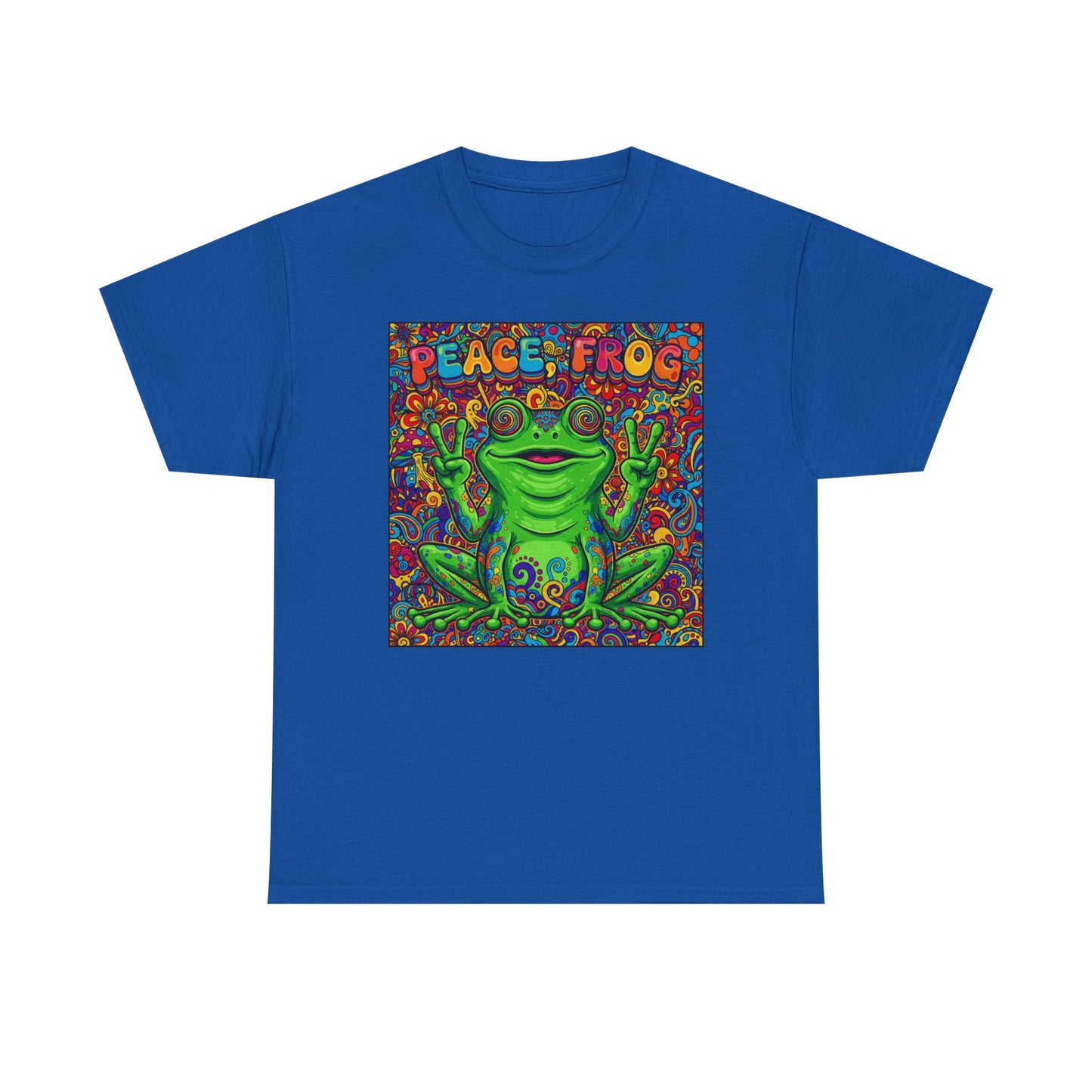 Peace Frog psychedelic frog tee | colorful hippie frog shirt