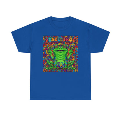 Peace Frog psychedelic frog tee | colorful hippie frog shirt