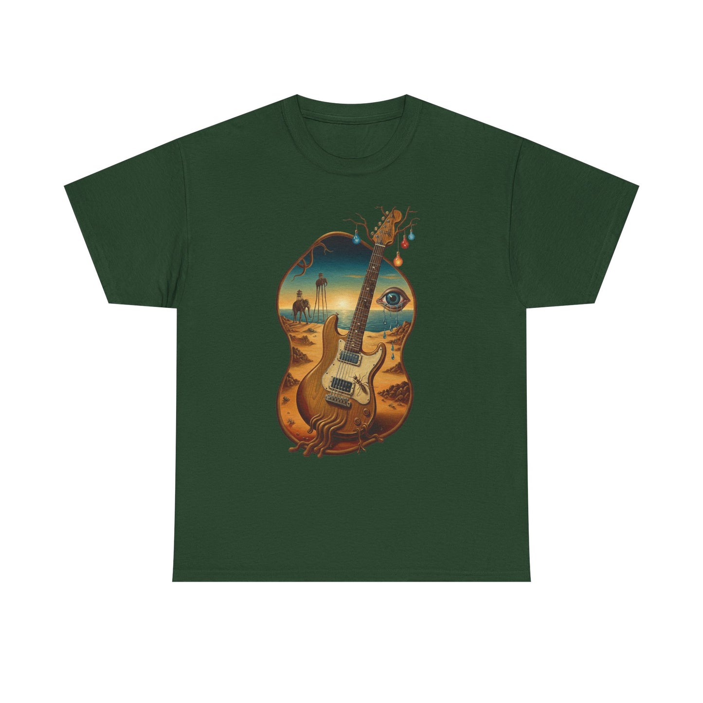 Surreal Desert Guitar Tee | Acoustic Guitar, Desert Landscape