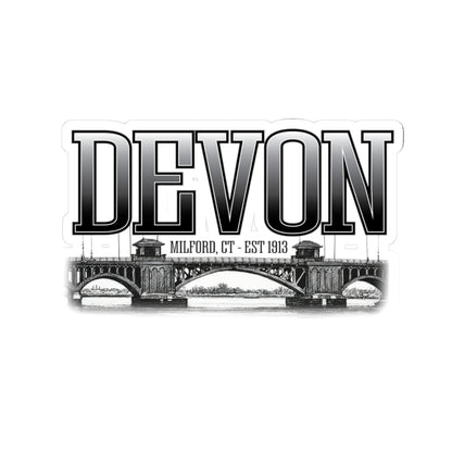Devon Bridge Vinyl Sticker - Milford CT Est. 1913 Decal