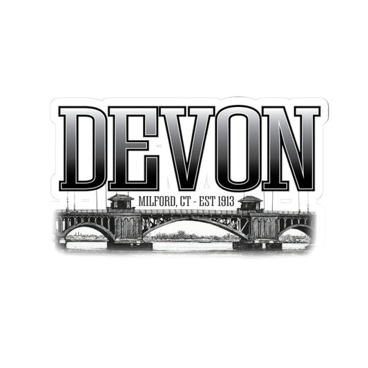 Devon Bridge Vinyl Sticker - Milford CT Est. 1913 Decal