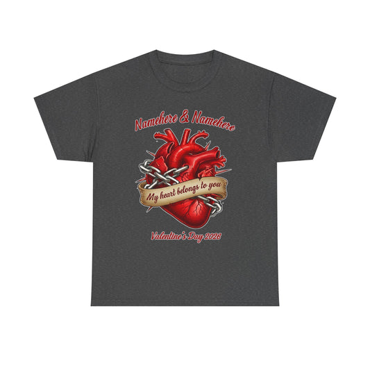 Valentines Day CUSTOMIZABLE | My heart is yours | Heart in chains | Personalized T-shirt