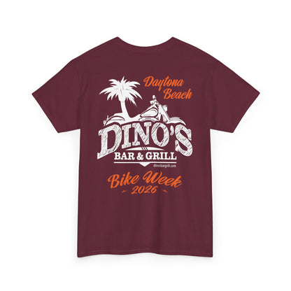 2-Sided T‑Shirt | Bike Week 2026 | Dino's Bar & Grill | Daytona Beach
