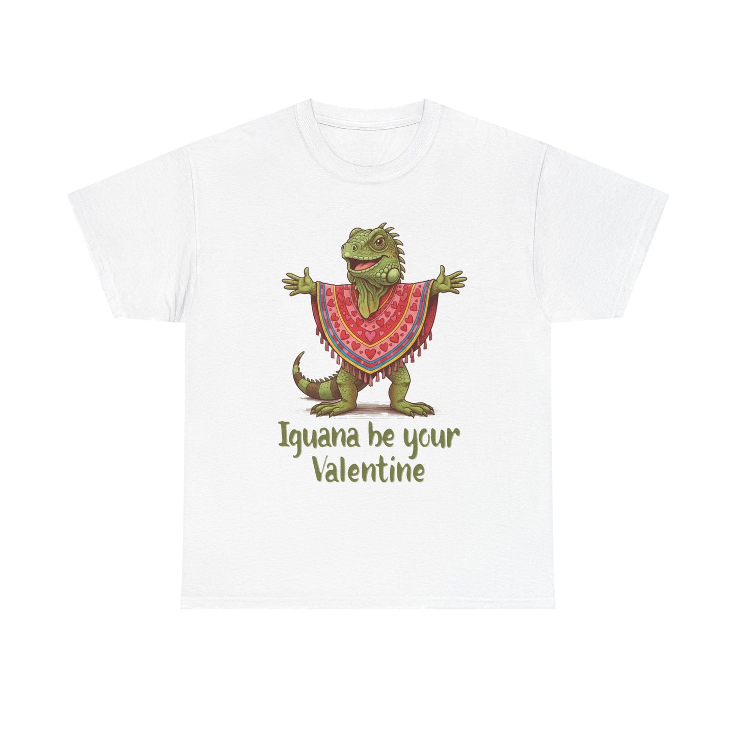 Valentines Day ! "Iguana be your Valentine" Tee | Happy Iguana in Heart Poncho | Valentines Gift