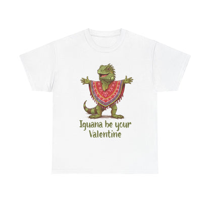 Valentines Day ! "Iguana be your Valentine" Tee | Happy Iguana in Heart Poncho | Valentines Gift