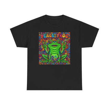 Peace Frog psychedelic frog tee | colorful hippie frog shirt
