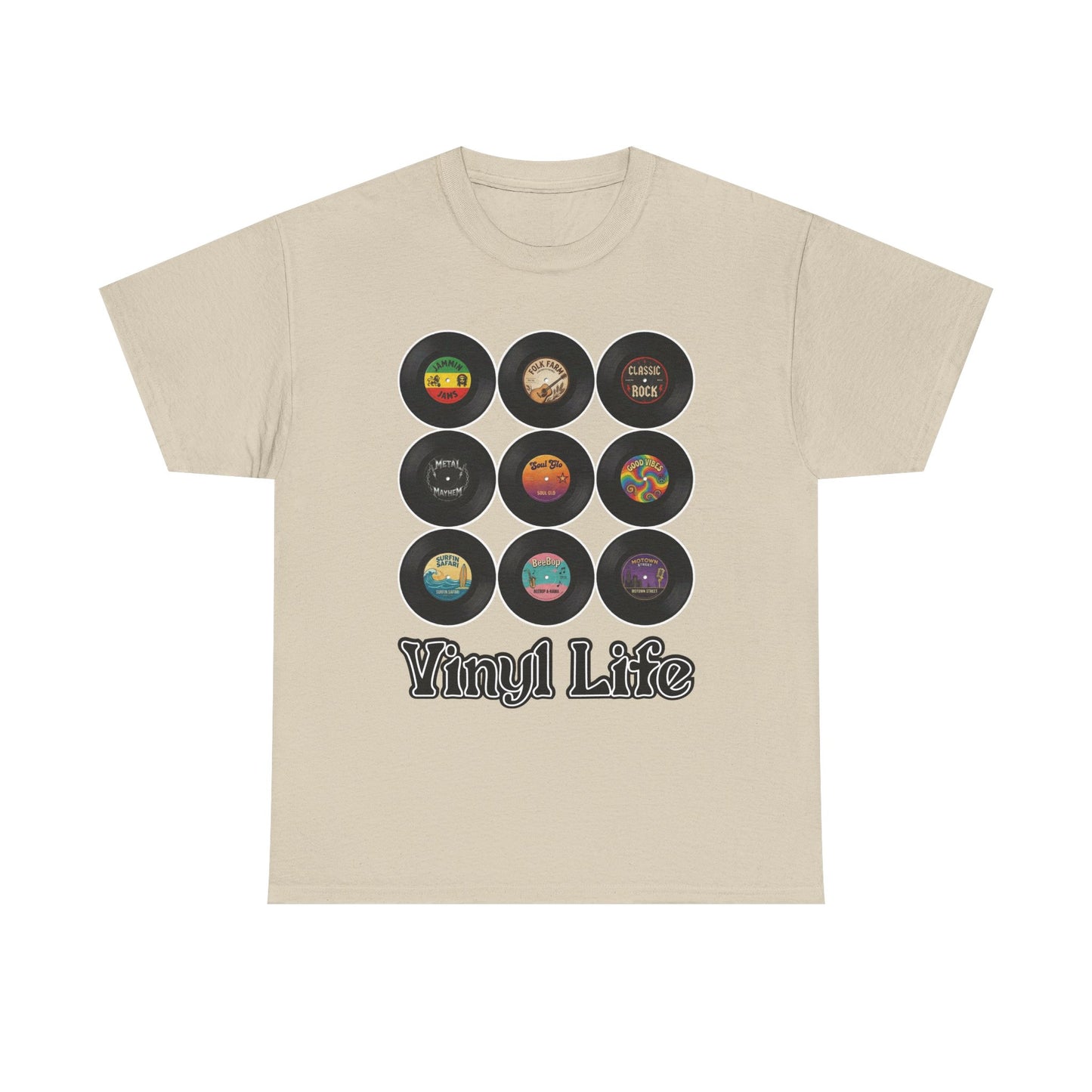 Vinyl Life record collection Tee | Retro vinyl records graphic T-Shirt