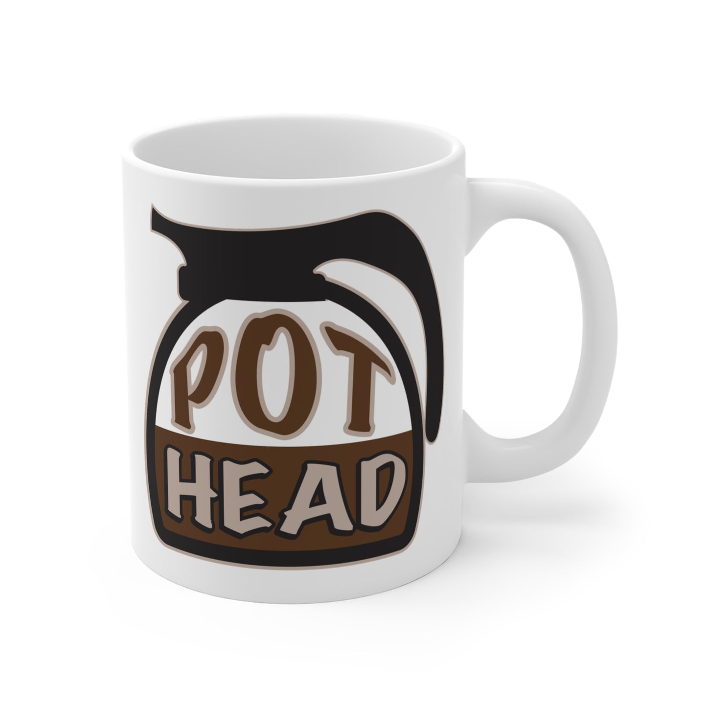 Pot Head Mug | Coffee Pot Illustration, Funny Caffeine Theme