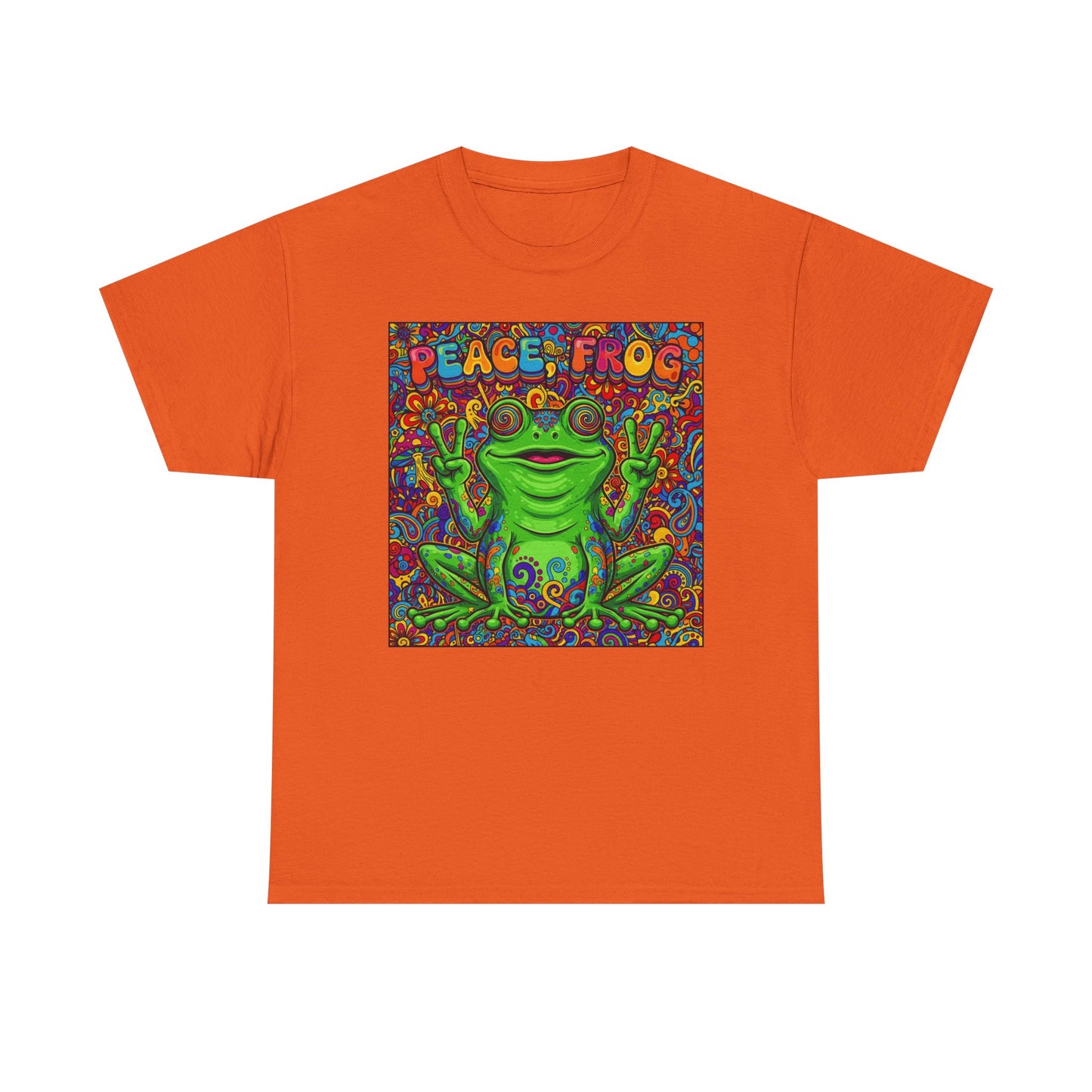 Peace Frog psychedelic frog tee | colorful hippie frog shirt