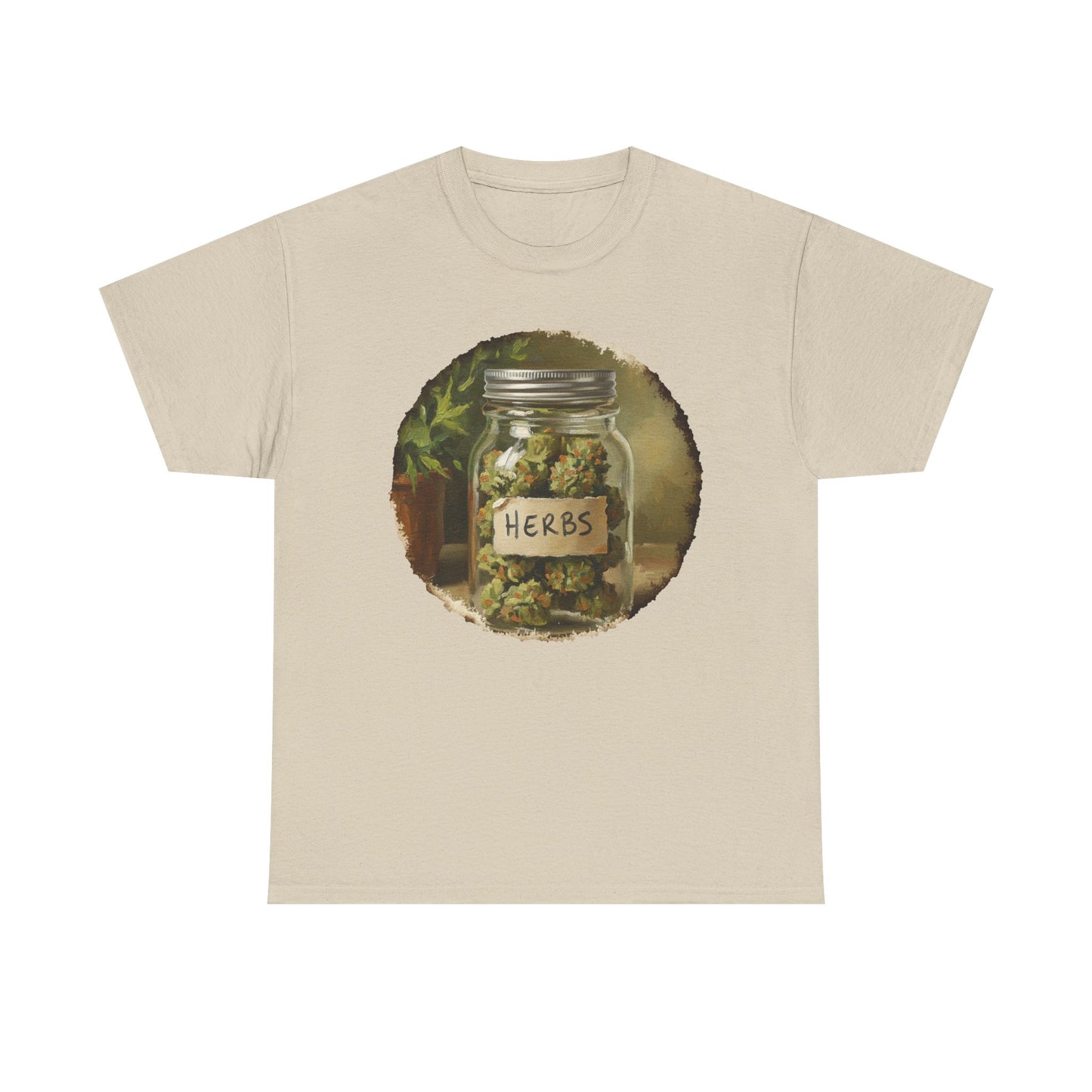 Marijuana Mason Jar Tee | Weed Herb Jar Illustration