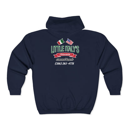 Little Italy's Ristorante 2-Sided Zip Hoodie | Ormond Beach | Italian American Flag Logo