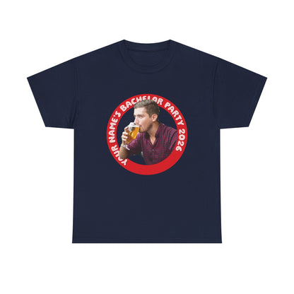 Bachelor Party Photo Tee | Custom Photo, Name & Year Circle
