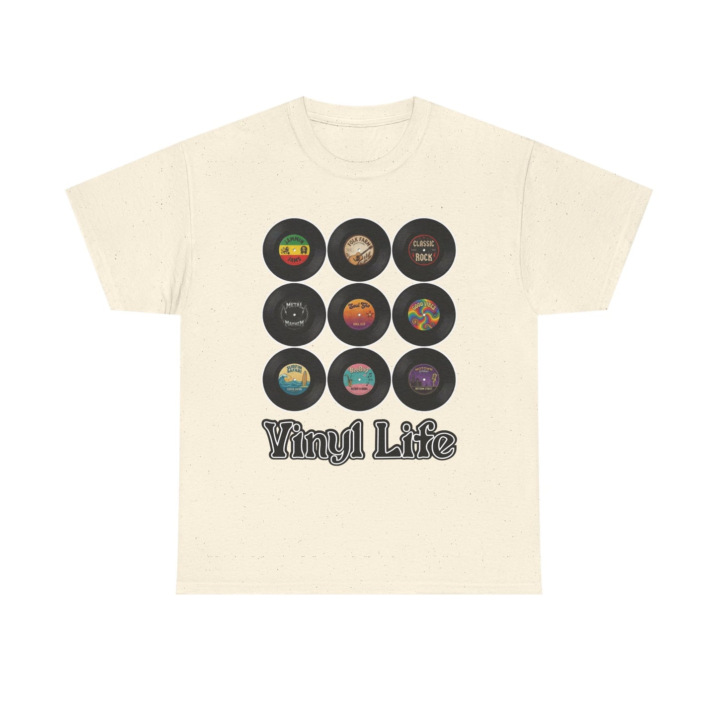 Vinyl Life record collection Tee | Retro vinyl records graphic T-Shirt