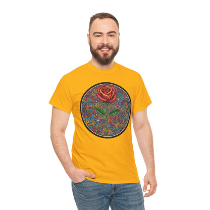 Floral Rose Mandala Tee | Psychedelic Boho Rose Graphic T-Shirt