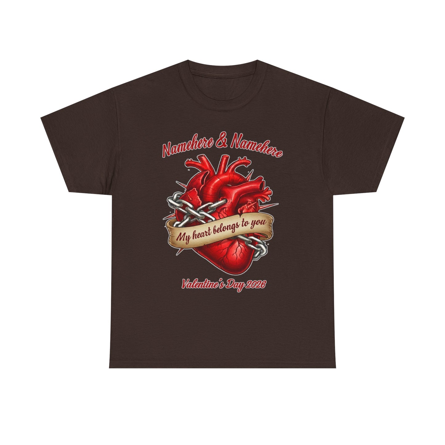 Valentines Day CUSTOMIZABLE | My heart is yours | Heart in chains | Personalized T-shirt