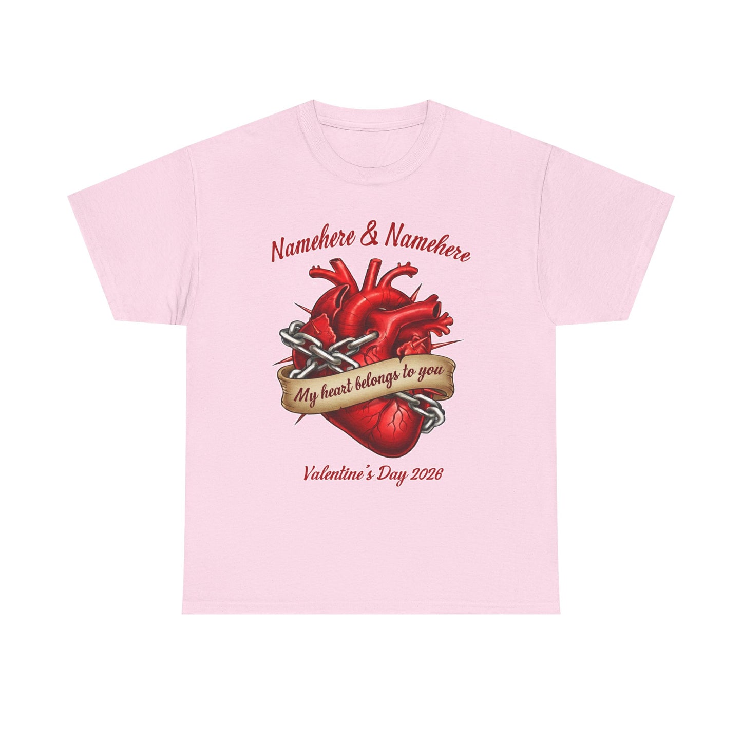 Valentines Day CUSTOMIZABLE | My heart is yours | Heart in chains | Personalized T-shirt