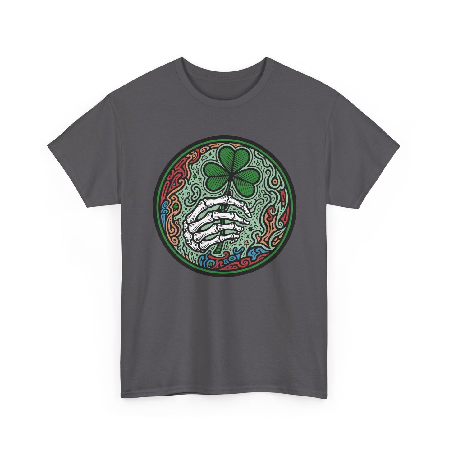 St. Patrick’s Day Skeleton Hand with Shamrock T‑Shirt