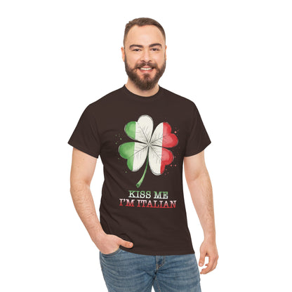 St. Patrick’s Day Kiss Me I'm Italian Shamrock T‑Shirt