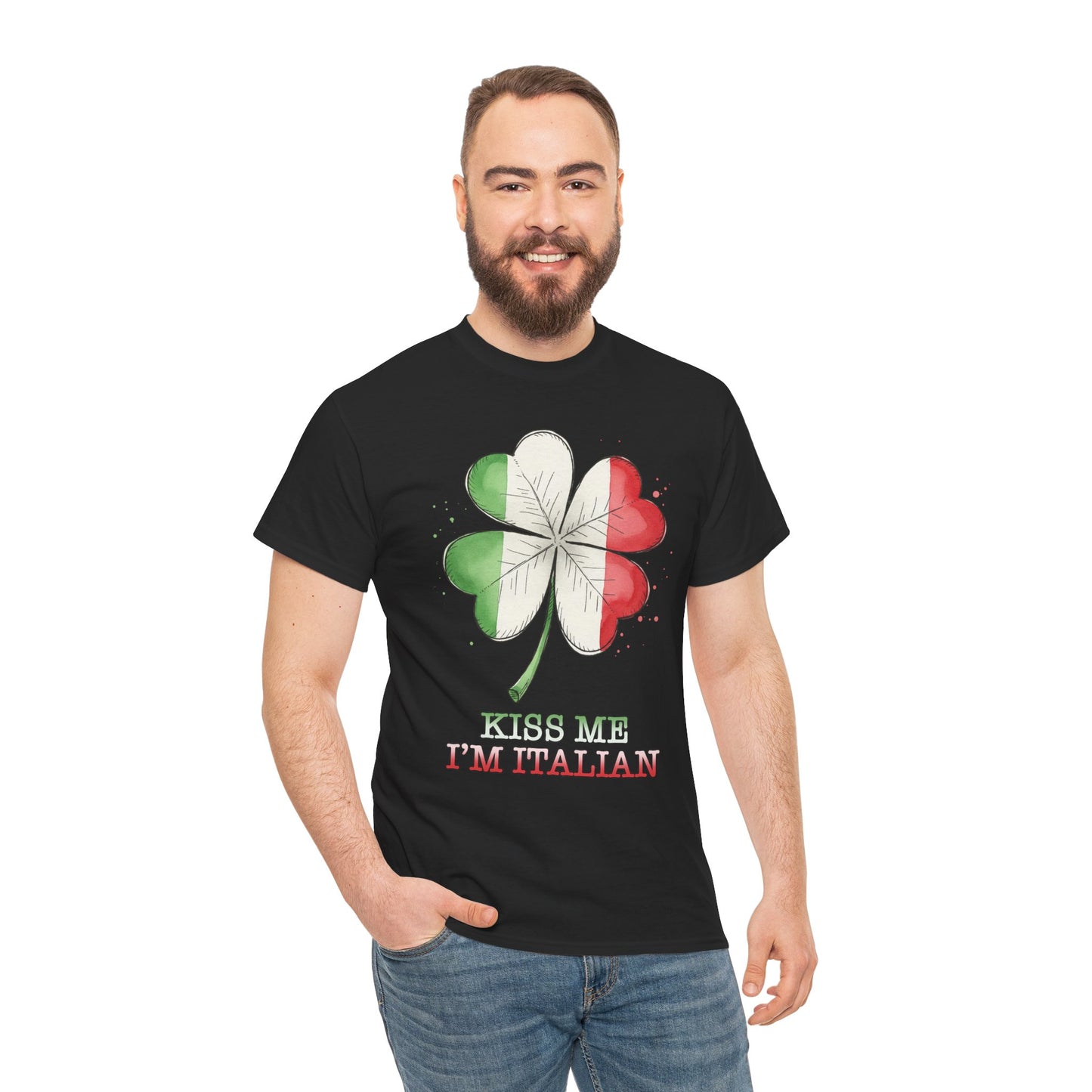 St. Patrick’s Day Kiss Me I'm Italian Shamrock T‑Shirt