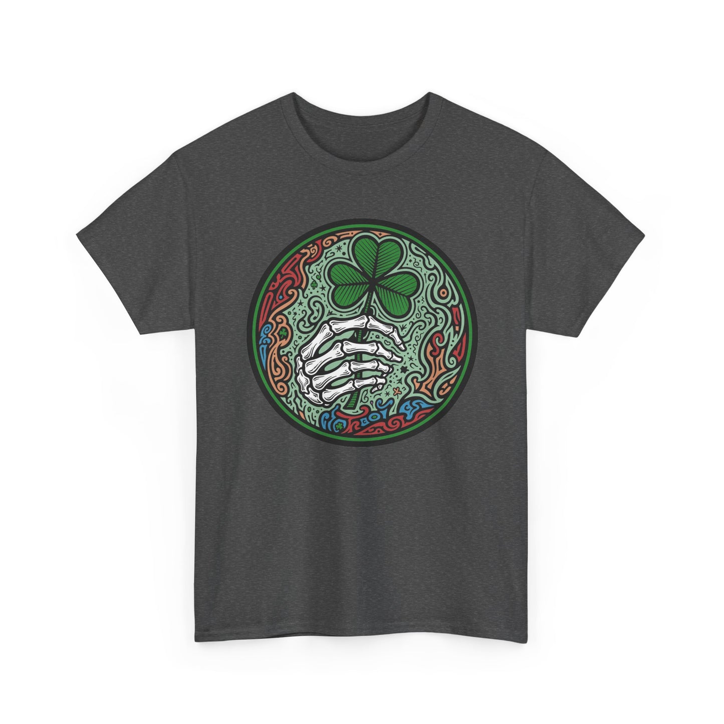St. Patrick’s Day Skeleton Hand with Shamrock T‑Shirt