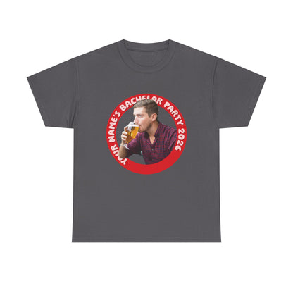 Bachelor Party Photo Tee | Custom Photo, Name & Year Circle