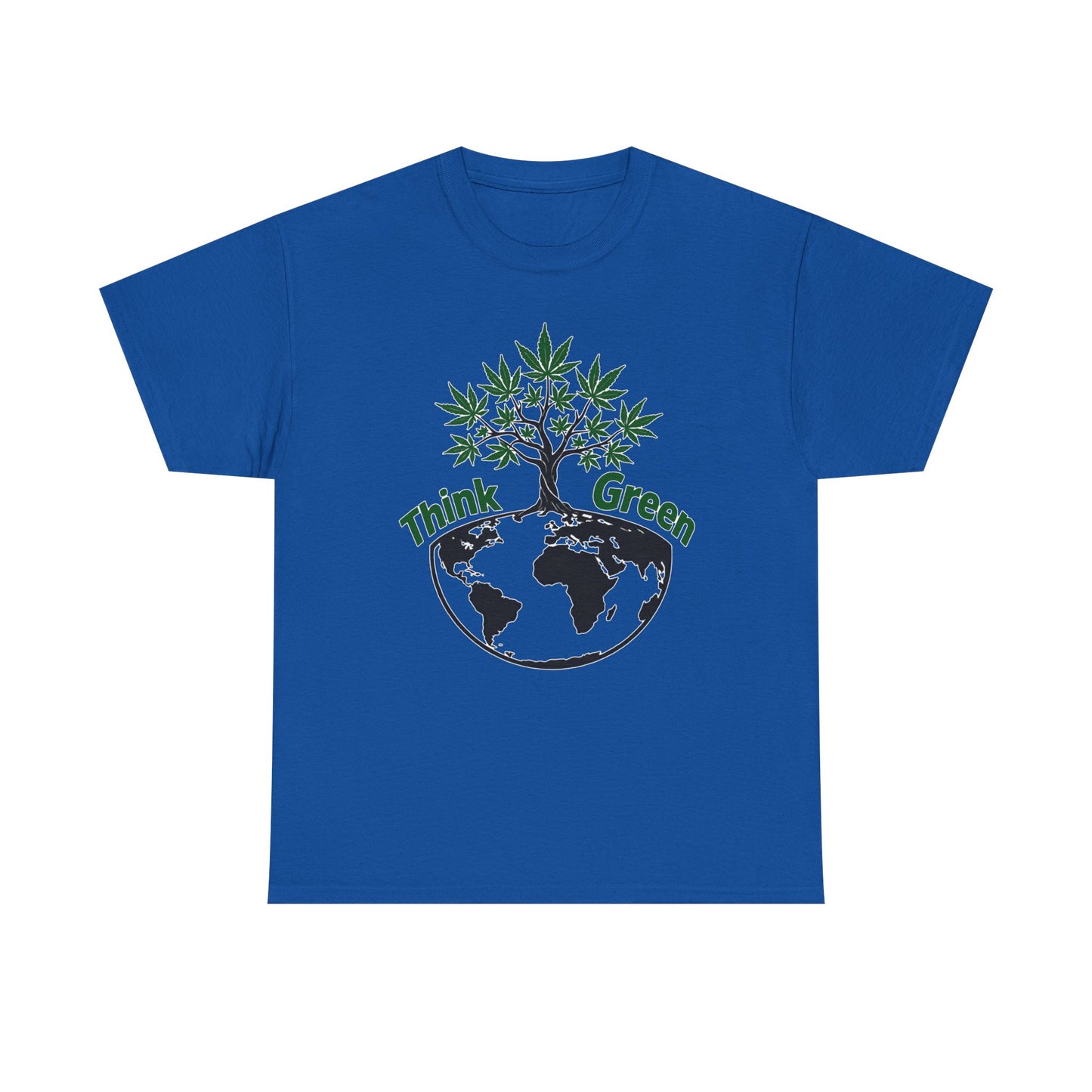 Think Green Marijuana Earth Tree T-Shirt | Environmental Graphic Tee