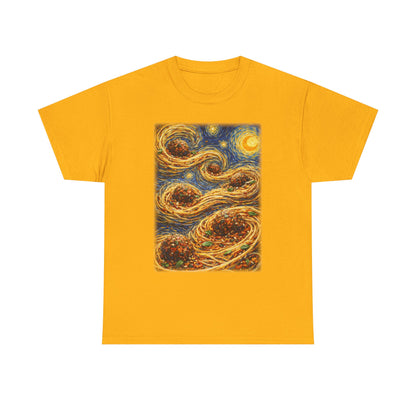 Spaghetti Night Van Gogh Inspired Swirl Tee |  Starry Night Sky Art