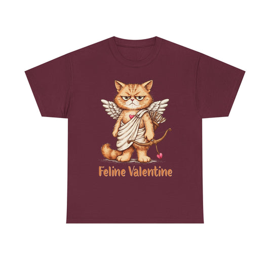 Valentines Day ! Feline Valentine Tee | Grumpy Cat Cupid | Valentines Gift